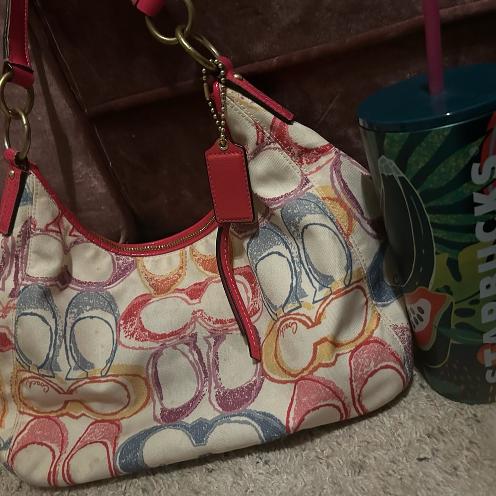 Coach Multicolor Signature Shoulder Bag